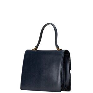 Gucci bag calfskin handle Blue Handbag leather top Navy